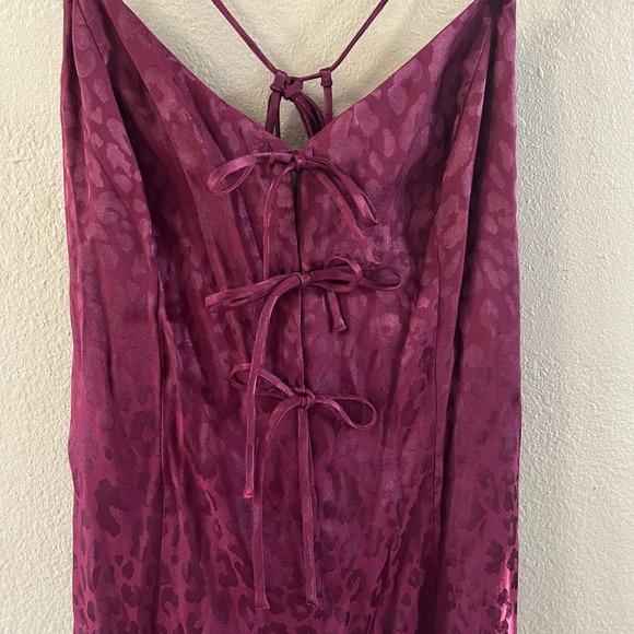 Free People Intimately Bow-Dacious tie front satin mini dress - Picture 6 of 10